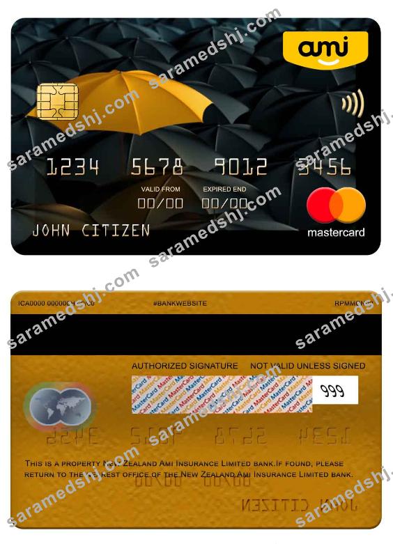 New Zealand Ami Insurance Limited bank mastercard